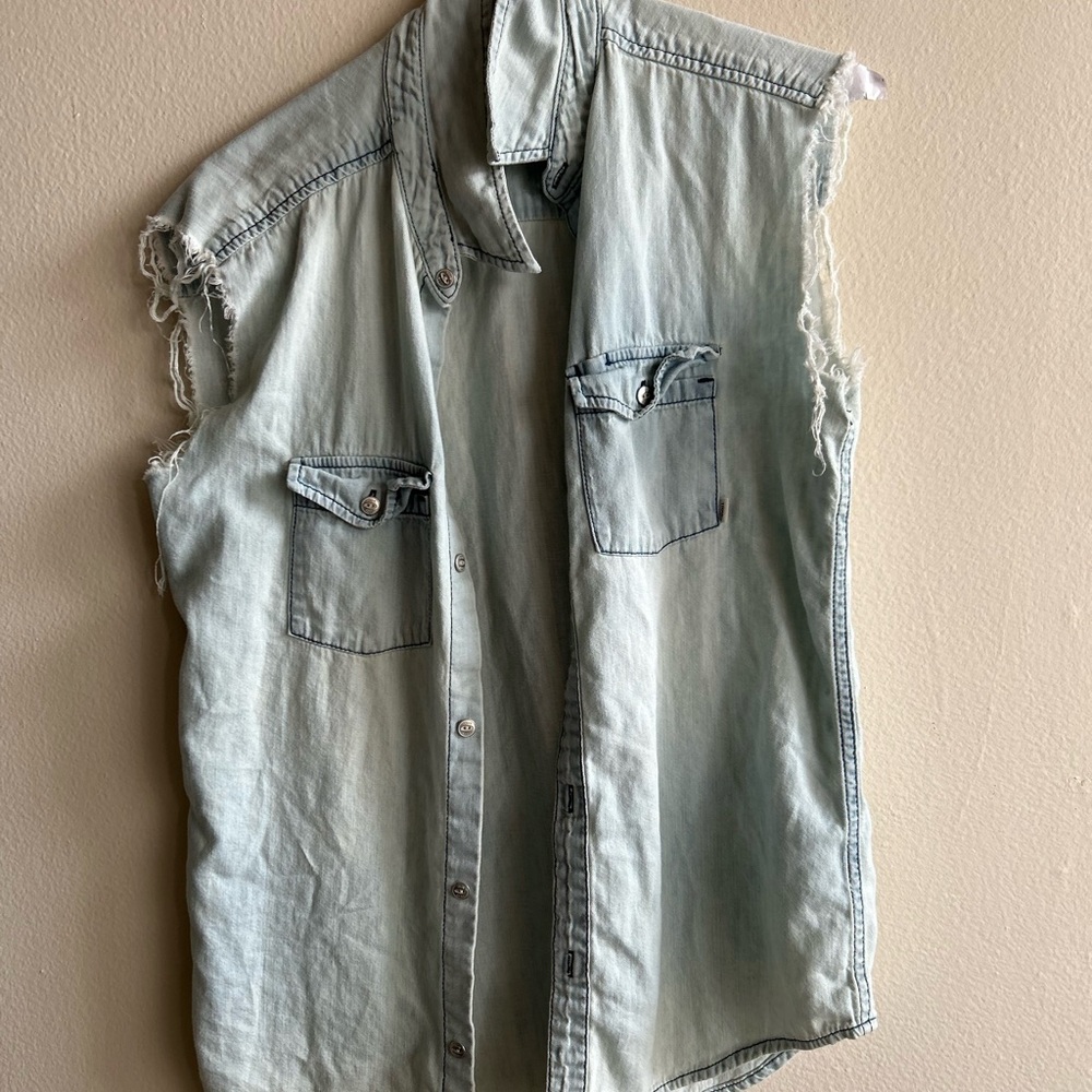 TNA moto Jean vest with fringe